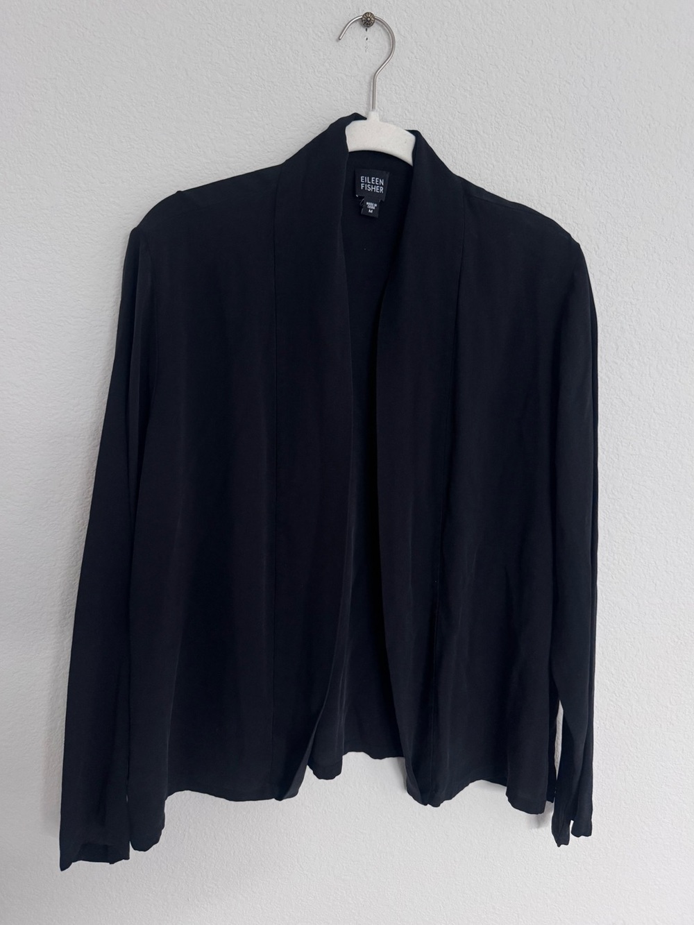 Eileen Fisher 100% Silk Open Cardigan
